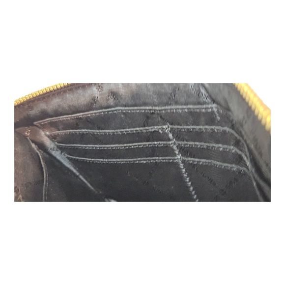 Michael Kors Ladies Black Leather Zip Top Closure Wristlet - Picture 7 of 13